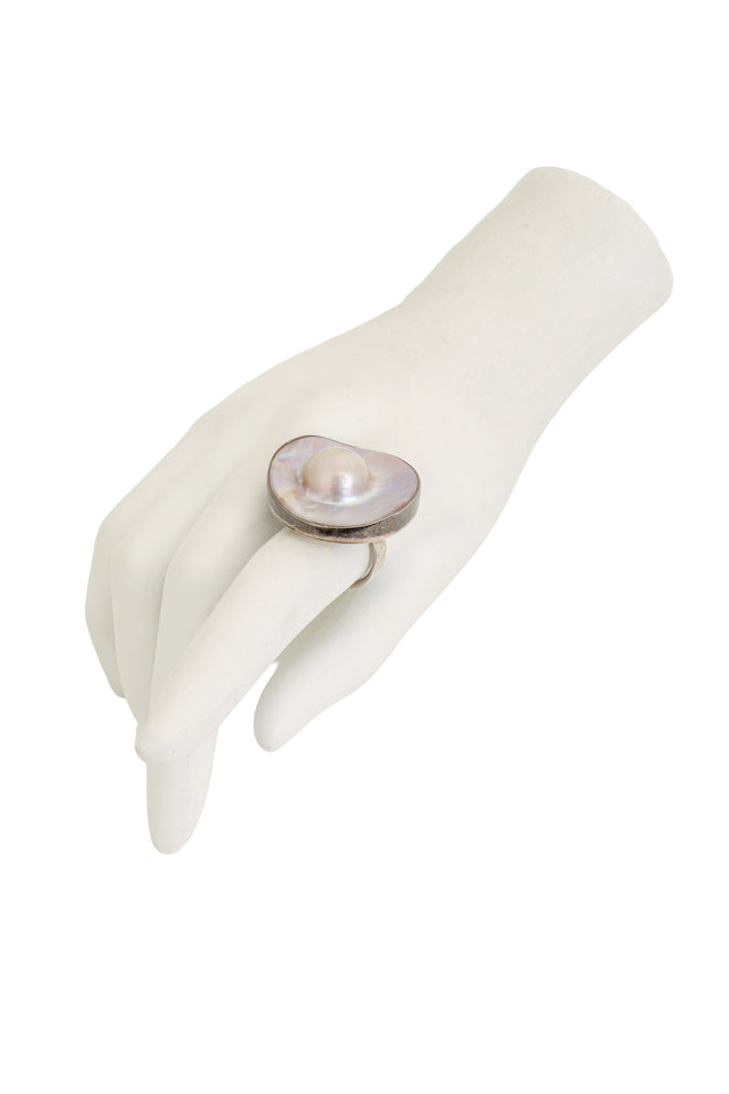 Sterling Pearl Shell Ring