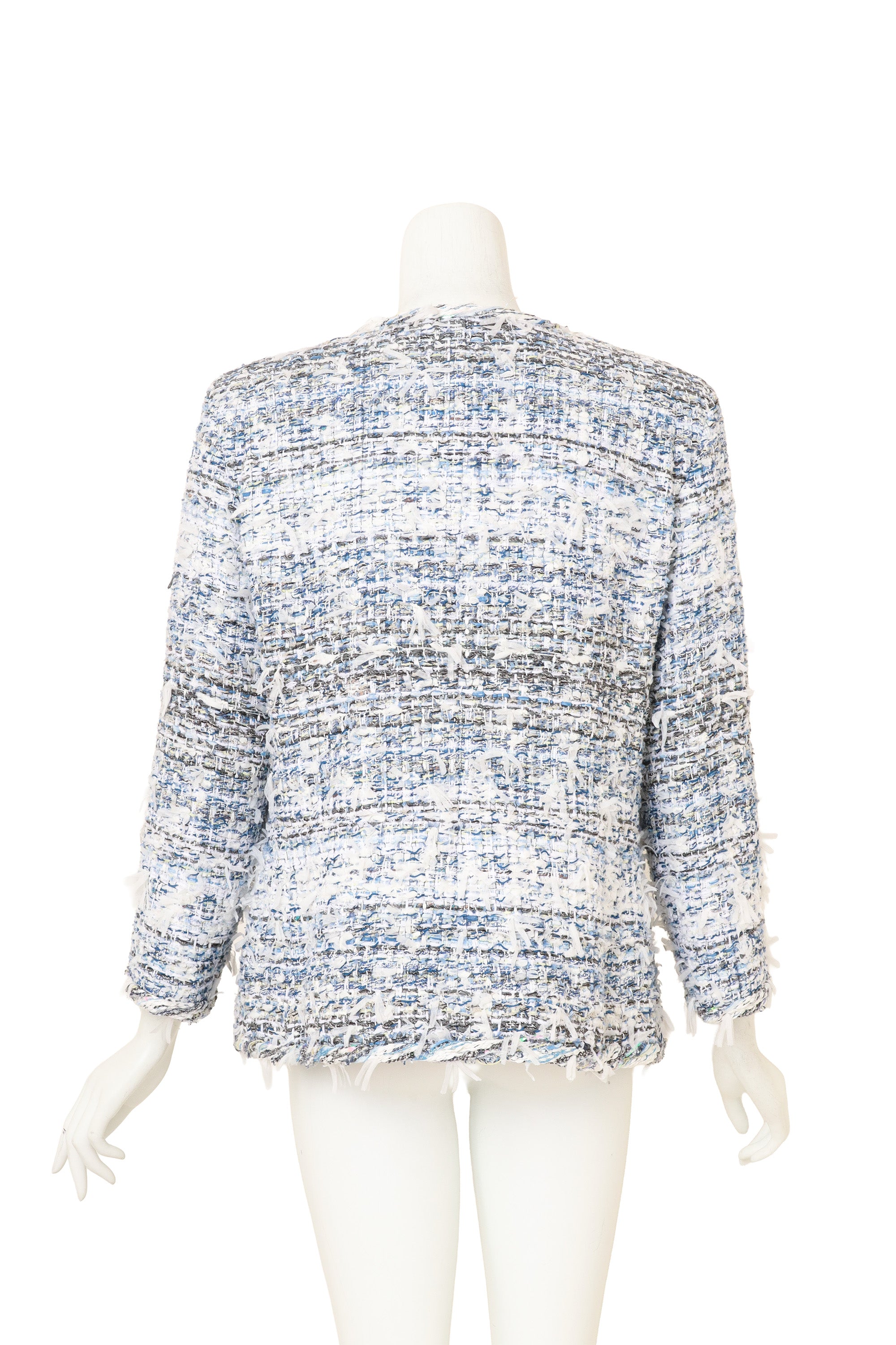 2018 S/S Tweed Waterfall Jacket by Chanel on back of mannequin @ Recess LA