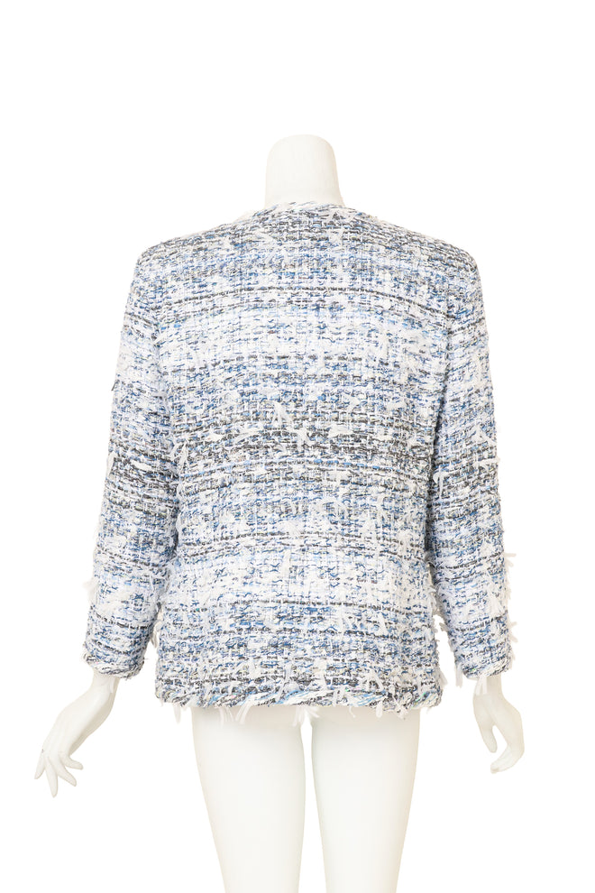 2018 S/S Tweed Waterfall Jacket by Chanel on back of mannequin @ Recess LA