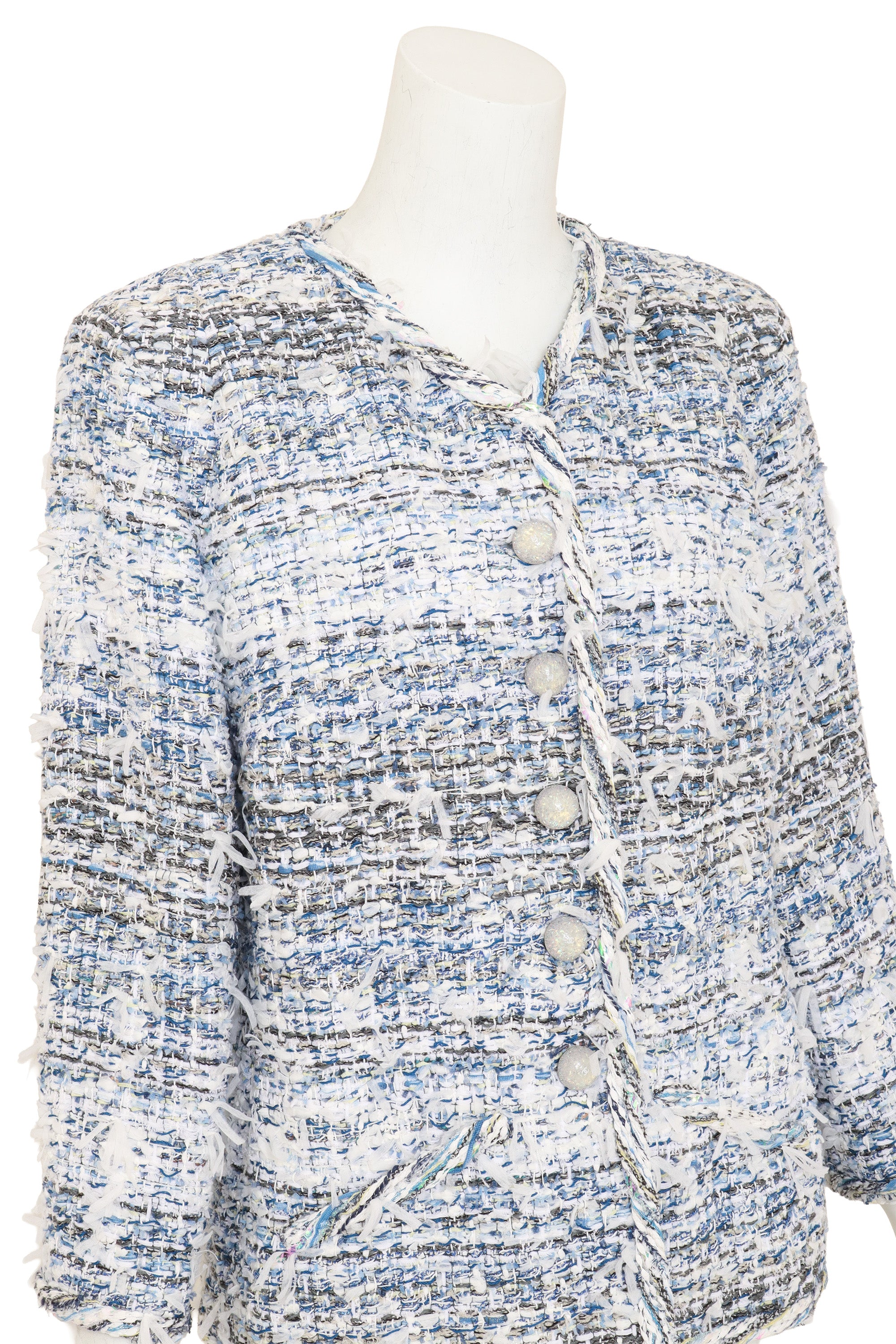 2018 S/S Tweed Waterfall Jacket by Chanel on mannequin @ Recess LA