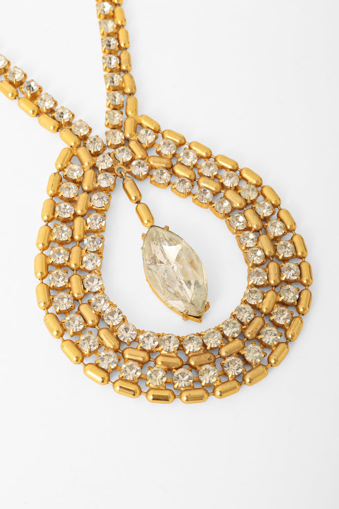 Crystal Loop Drop Statement Necklaces  up close @ Recess LA 
