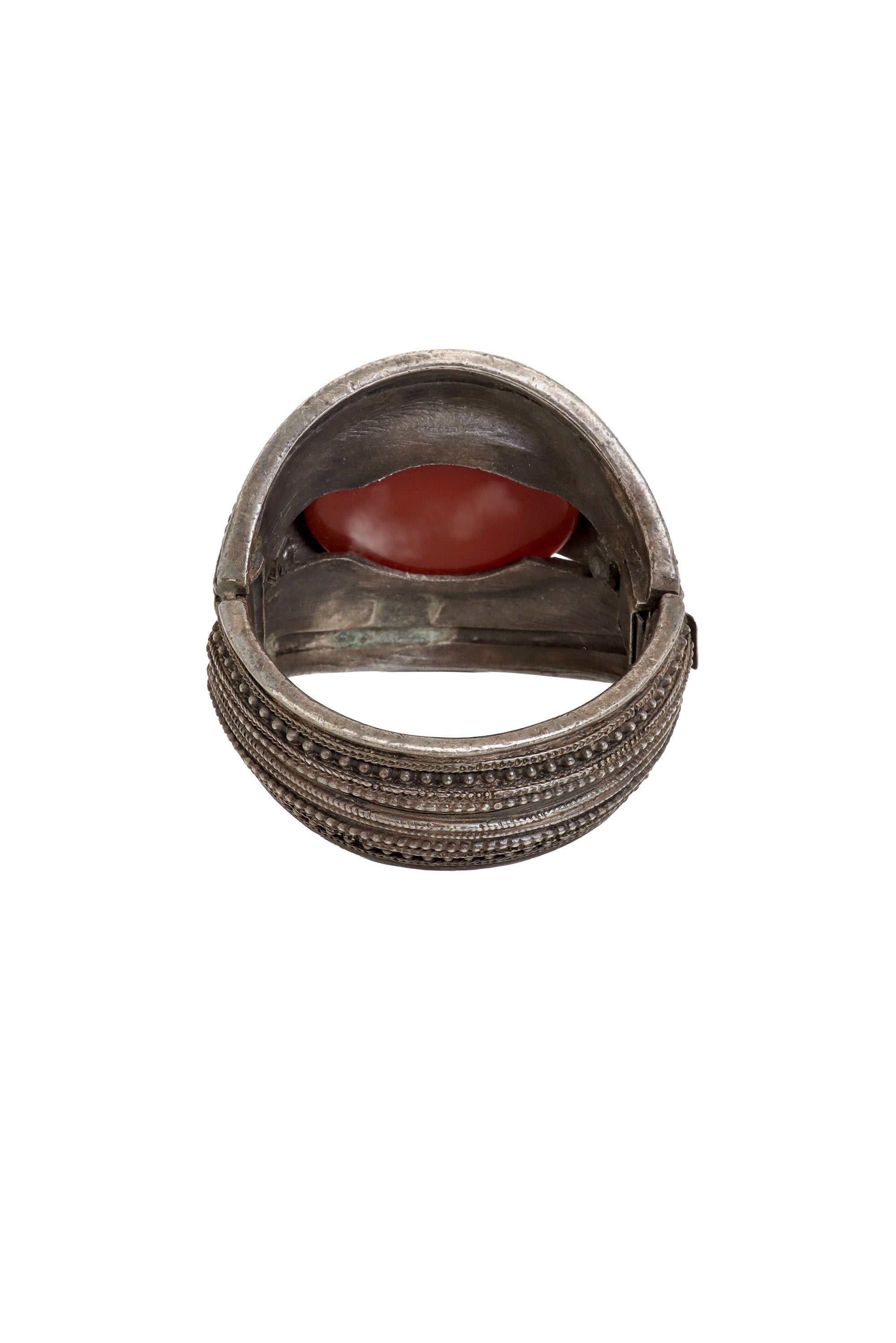Filigree Cabochon Cuff Bracelet interior at Recess LA