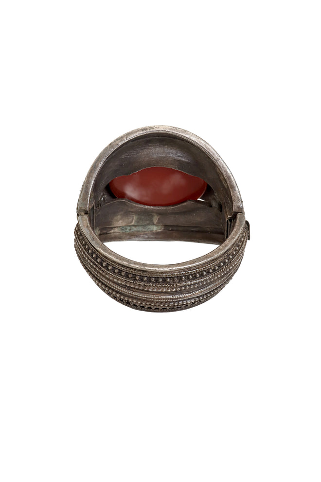 Filigree Cabochon Cuff Bracelet interior at Recess LA