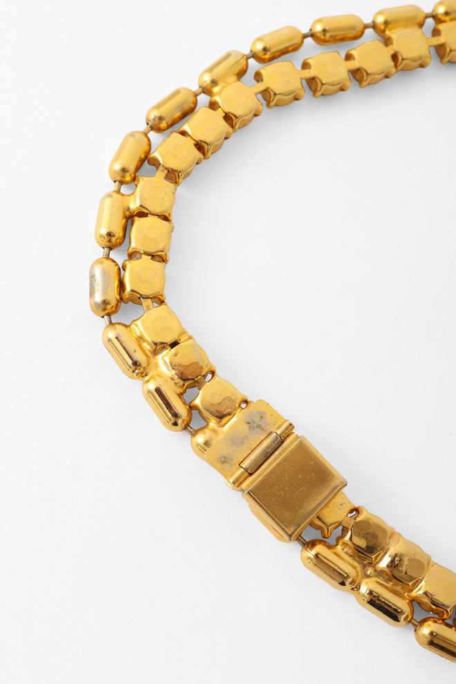 Crystal Loop Drop Statement Necklaces back of closure @ Recess LA 
