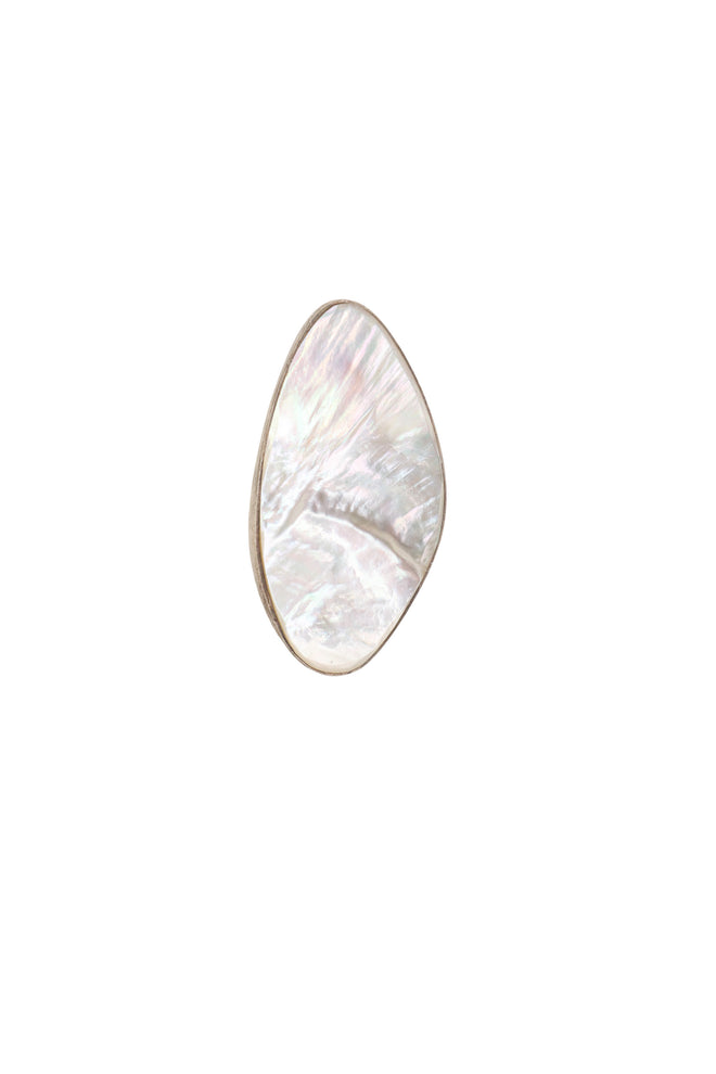 Flat Pearlescent Shell Ring front @ Recess LA