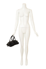 Vintage Bottega Veneta Nappa Velvet Trim Intrecciato Boston Barrel Bag on mannequin @ Recess LA