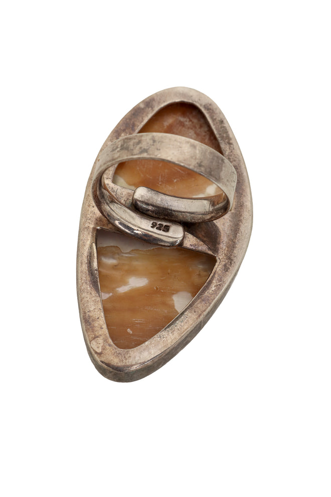 Flat Pearlescent Shell Ring bottom @ Recess LA