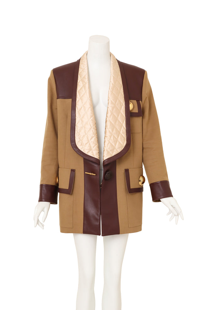 Leather Canvas Colorblock Coat by Louis Vuitton on mannequin @ Recess LA