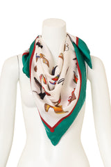 Vintage Salvatore Ferragamo Historical Shoe Collage Scarf on mannequin @ Recess LA