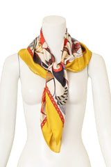 Vintage Salvatore Ferragamo History Of Shoes Silk Scarf on mannequin @ Recess LA