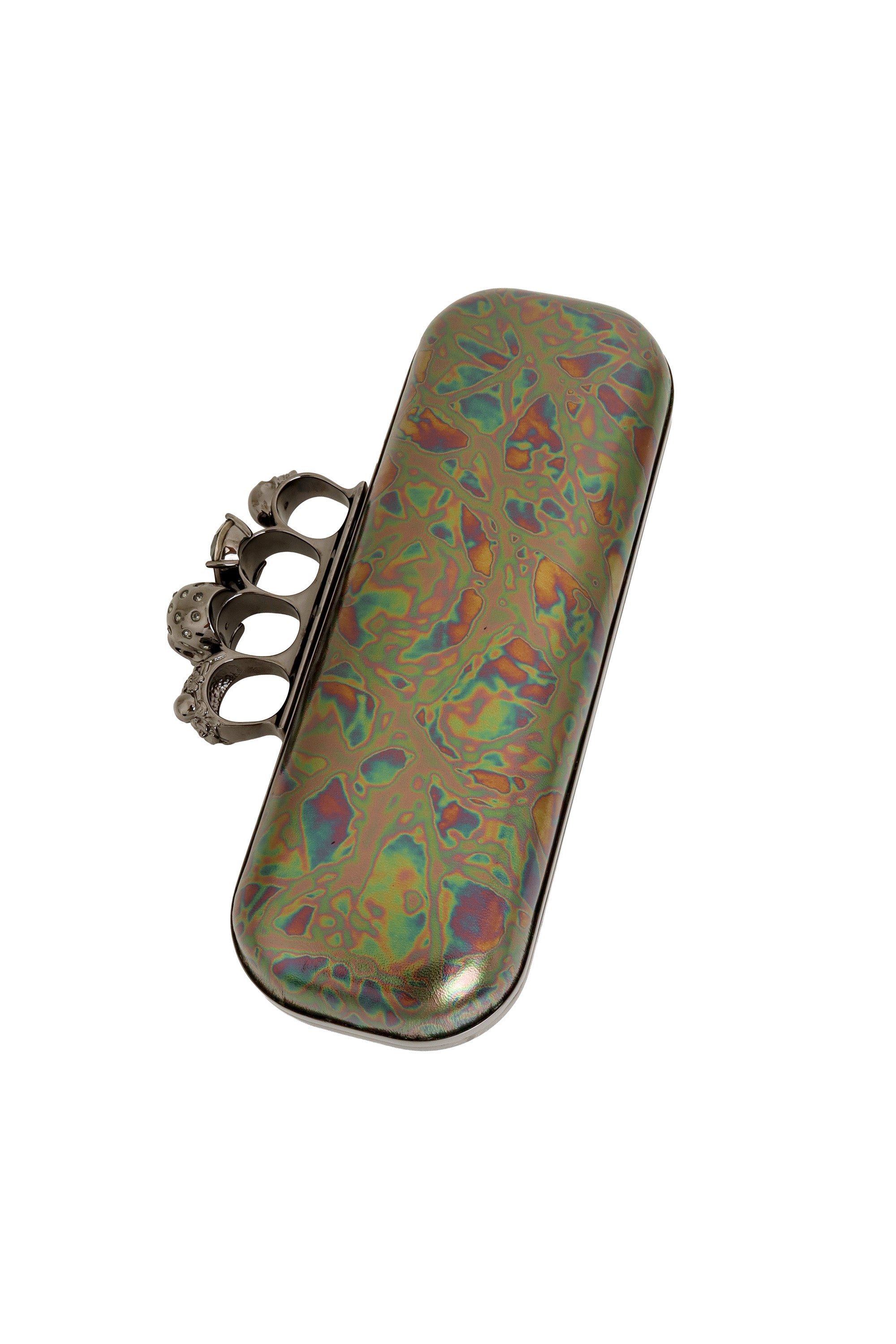 Oil Slick Knuckle Clutch by Alexander McQueen back @ Recess LA