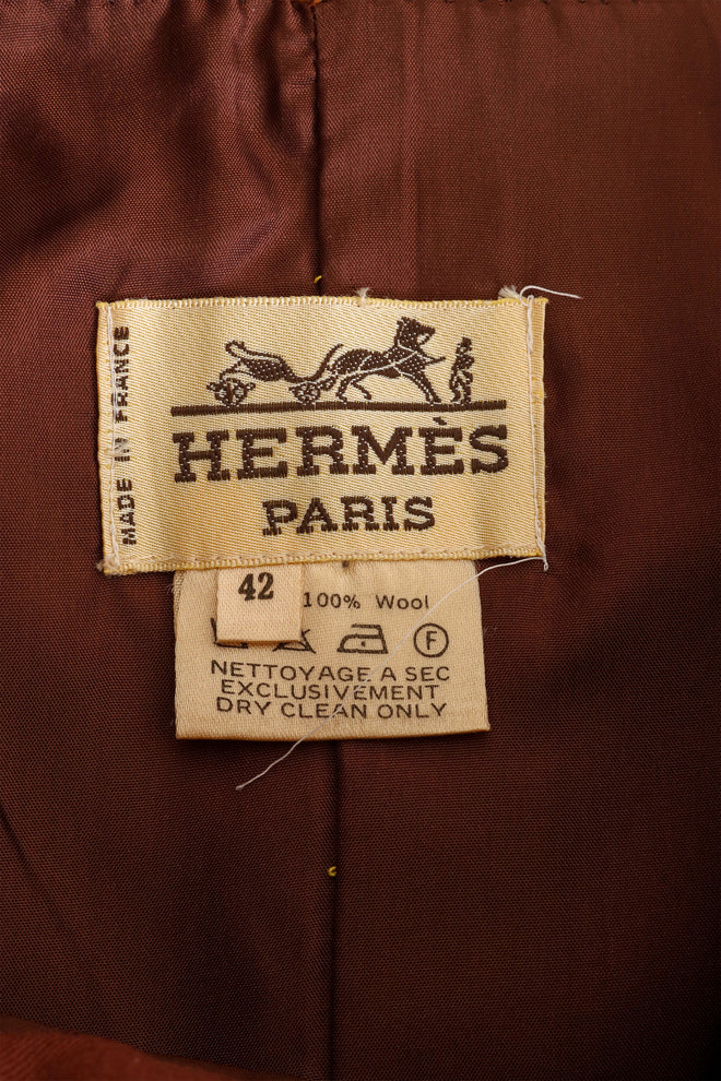 Vintage Hermes High Waisted Pencil Skirt label @ Recess LA