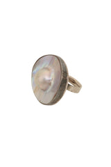 Sterling Pearl Shell Ring side @ Recess LA