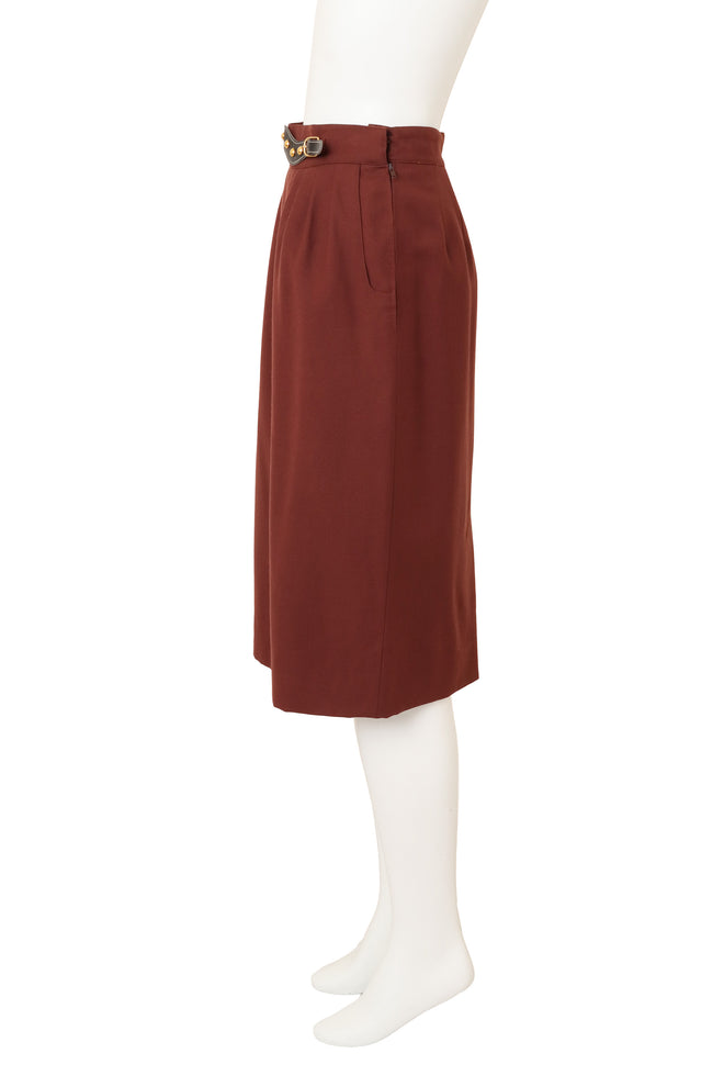 Vintage Hermes High Waisted Pencil Skirt side @ Recess LA