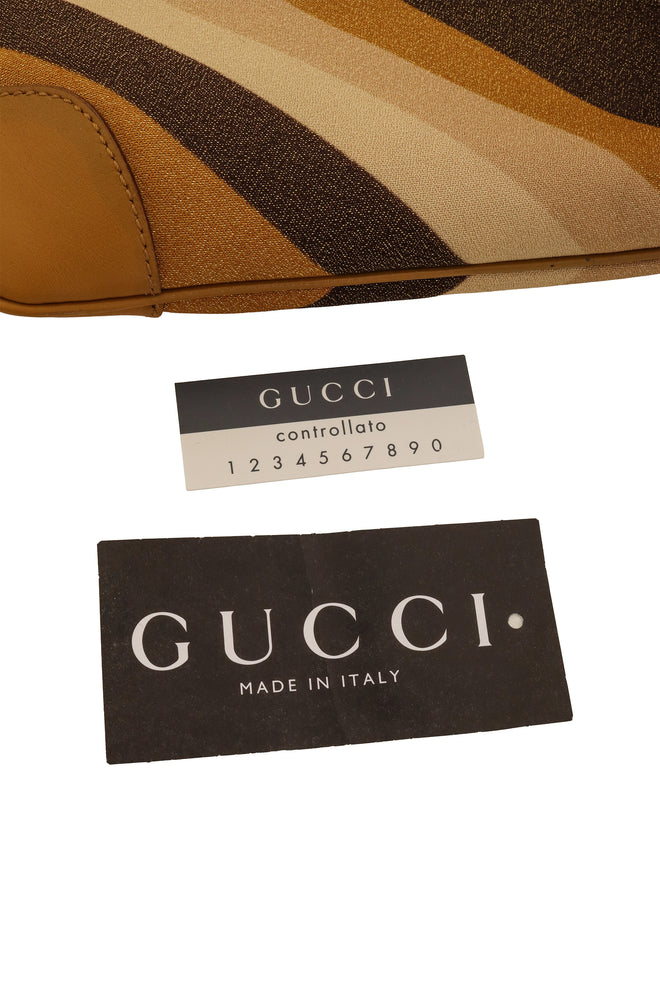 Vintage Tom Ford for Gucci Metallic Geo Tiger Charm Bag authentication cards @ Recess LA 