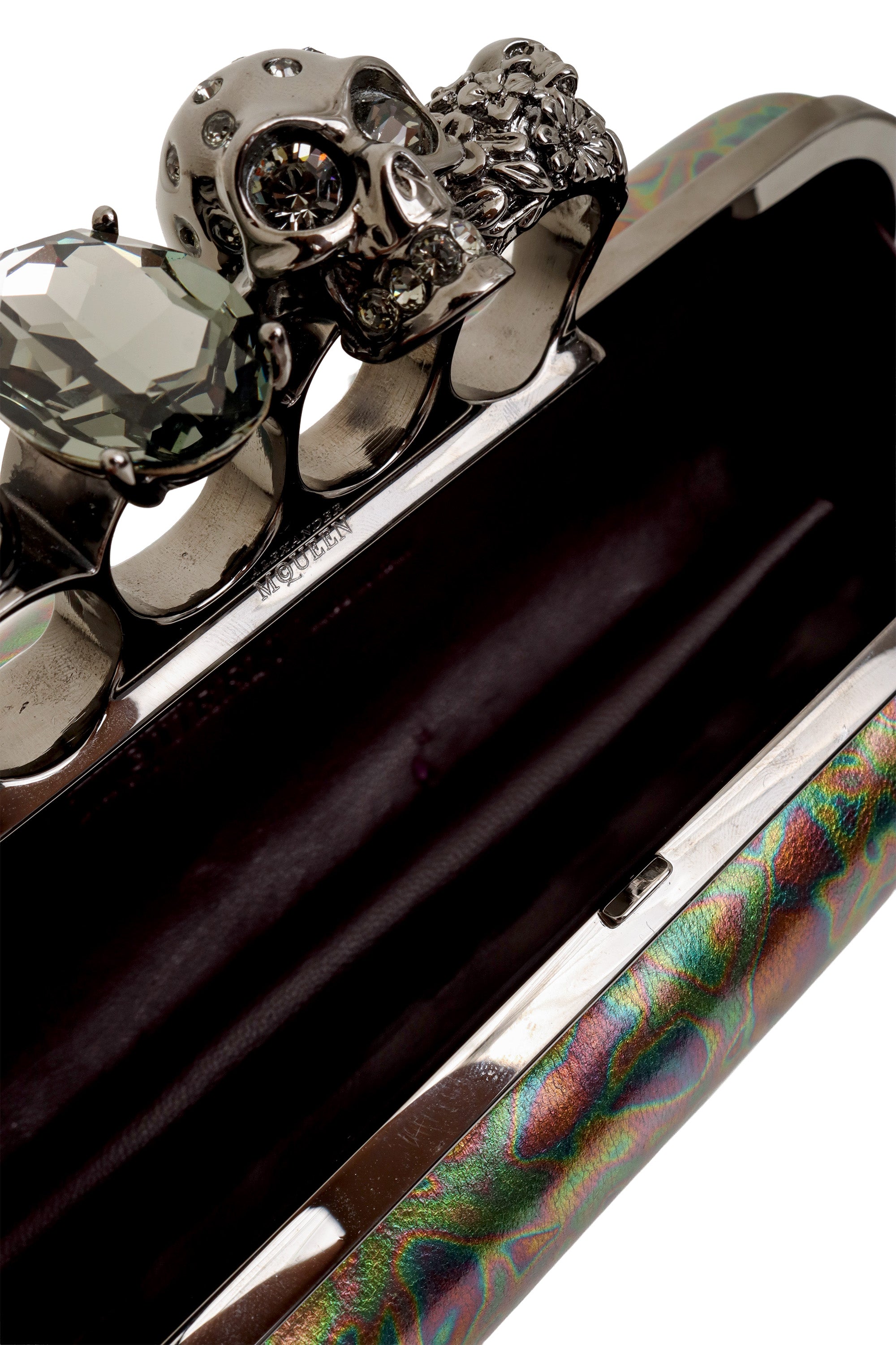 Oil Slick Knuckle Clutch by Alexander McQueen inside @ Recess LA