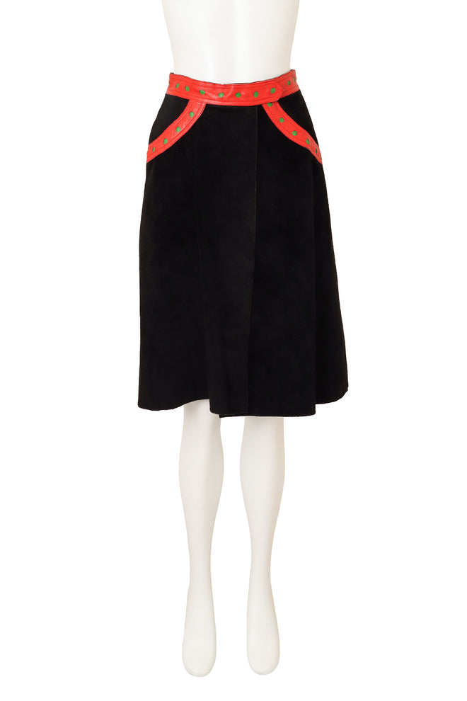 Vintage Giorgio Di Sant'Angelo for Samuel Robert 1970's Suede Split Skirt @ Recess LA 