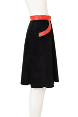 Vintage Giorgio Di Sant'Angelo for Samuel Robert 1970's Suede Split Skirt side @ Recess LA 