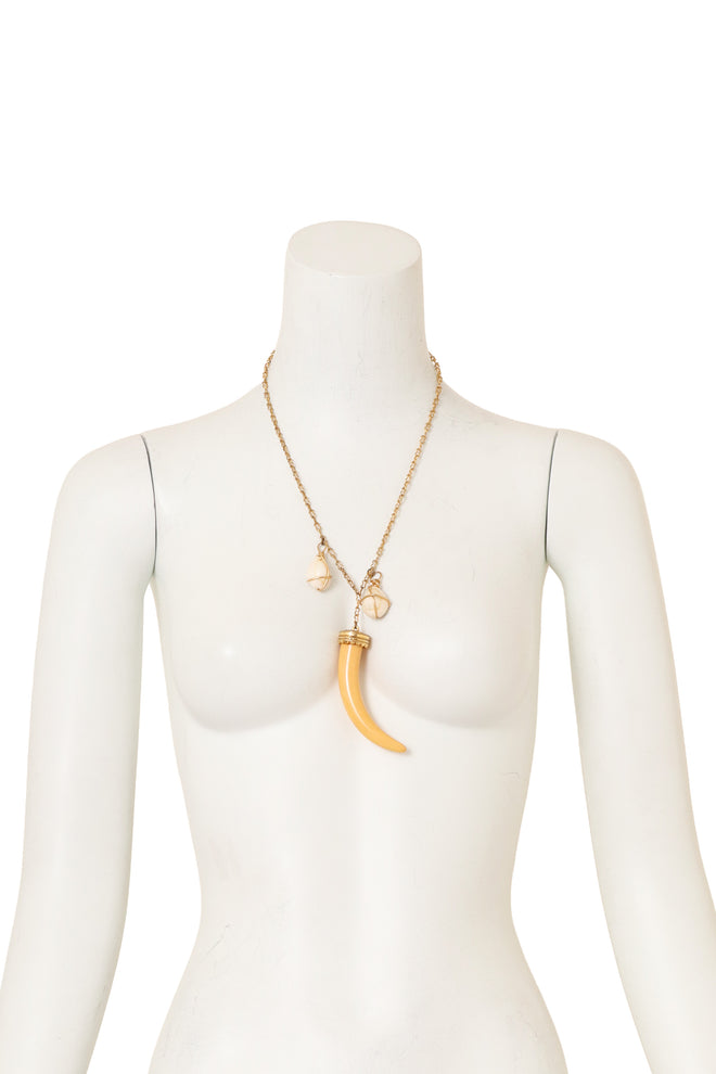 Horn Cowrie Necklace by Kenneth Lane on mannequin @ Recess LA