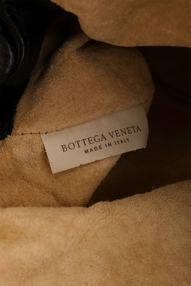 Vintage Bottega Veneta Nappa Velvet Trim Intrecciato Boston Barrel Bag label @ Recess LA