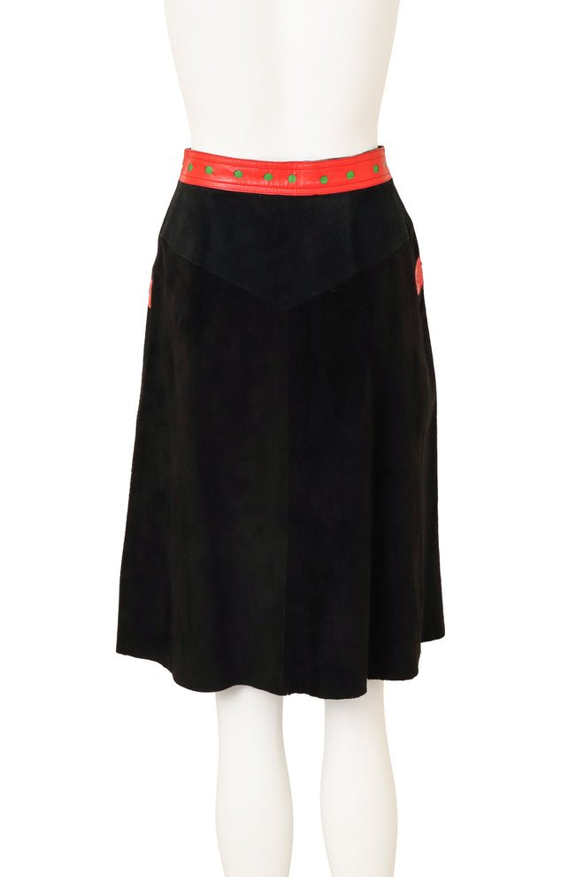 Vintage Giorgio Di Sant'Angelo for Samuel Robert 1970's Suede Split Skirt back @ Recess LA 