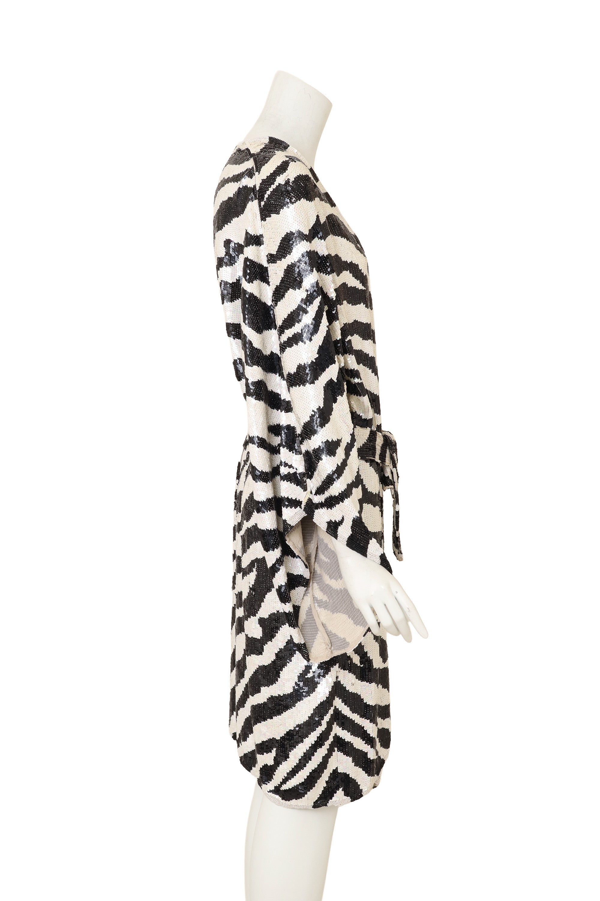 Sequin Zebra Duster by Jeannette St Martin on mannequin side @ Recess LA