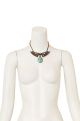 Mosaic Stone Filigree Collar Necklace on mannequin @ Recess LA