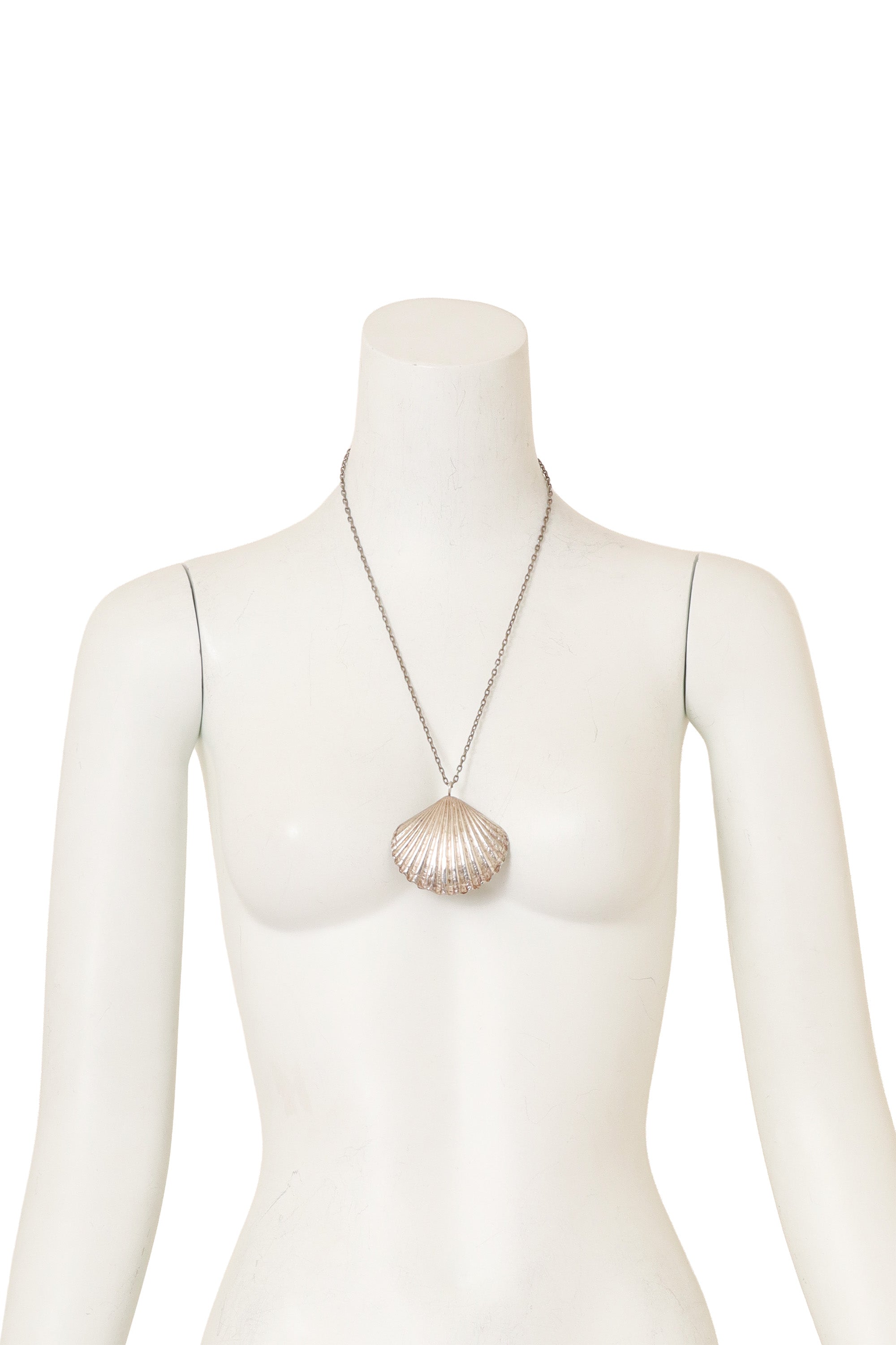Sterling Scallop Shell Necklace on mannequin @ Recess LA