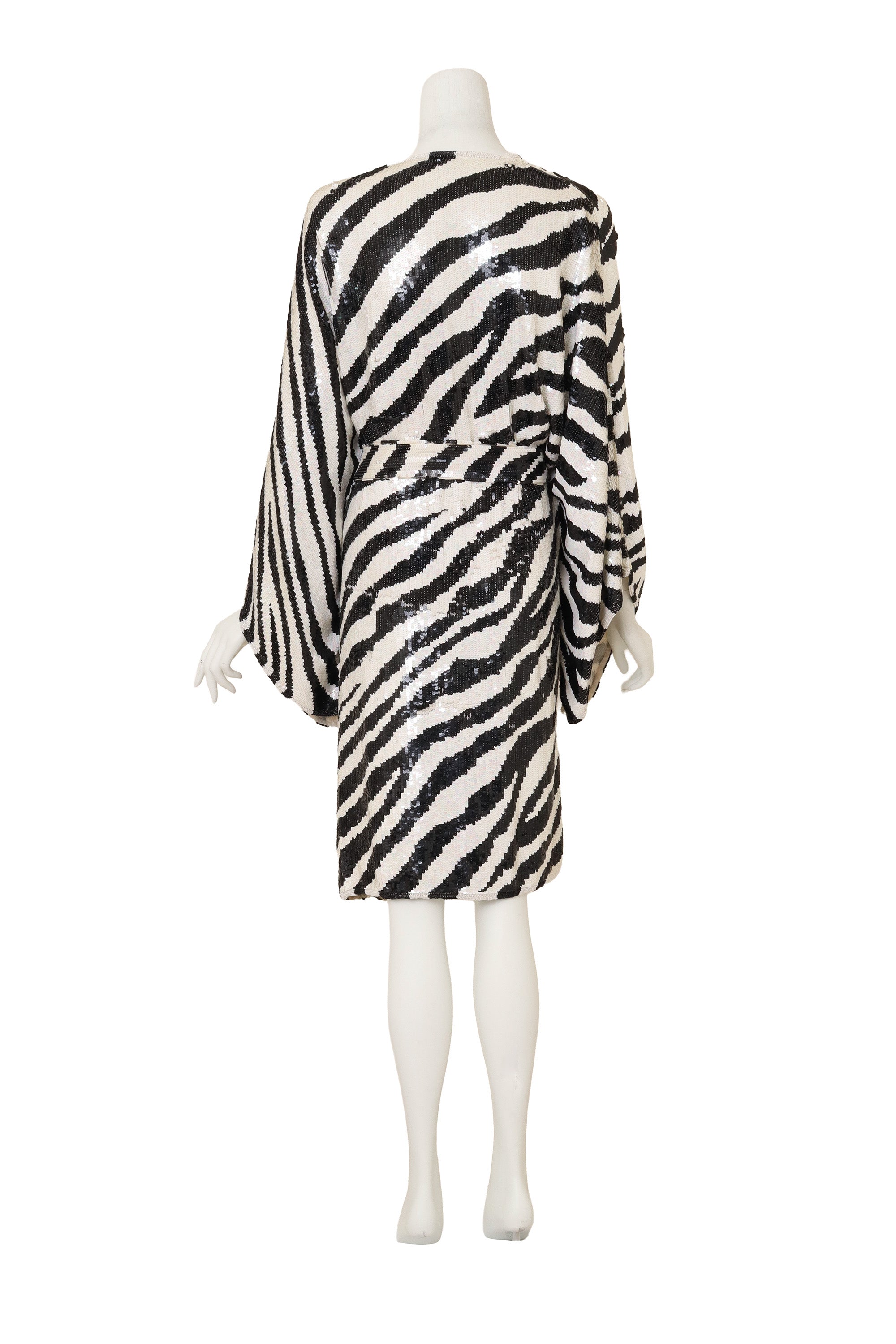 Sequin Zebra Duster by Jeannette St Martin on back of mannequin @ Recess LA