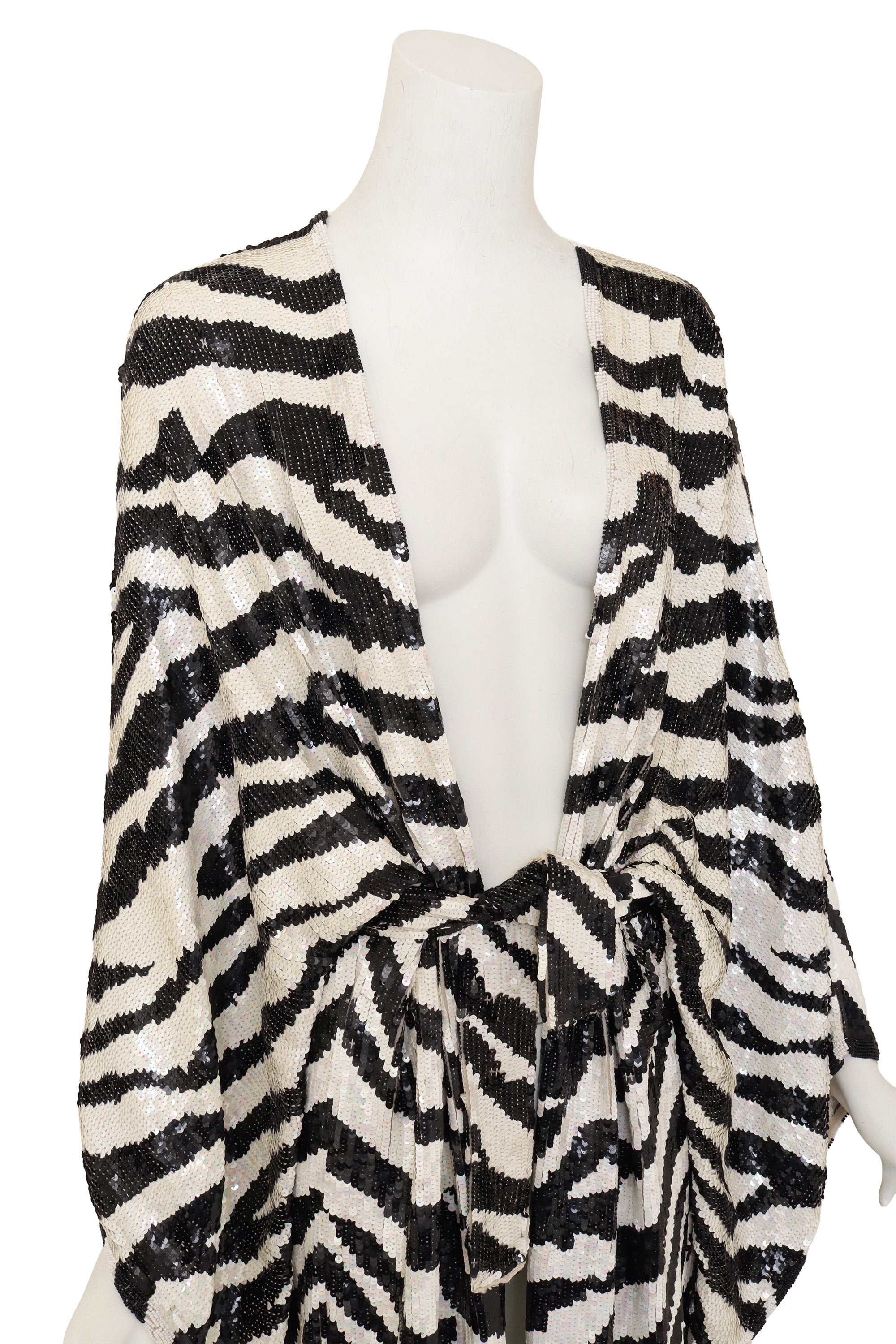Sequin Zebra Duster by Jeannette St Martin on mannequin @ Recess LA