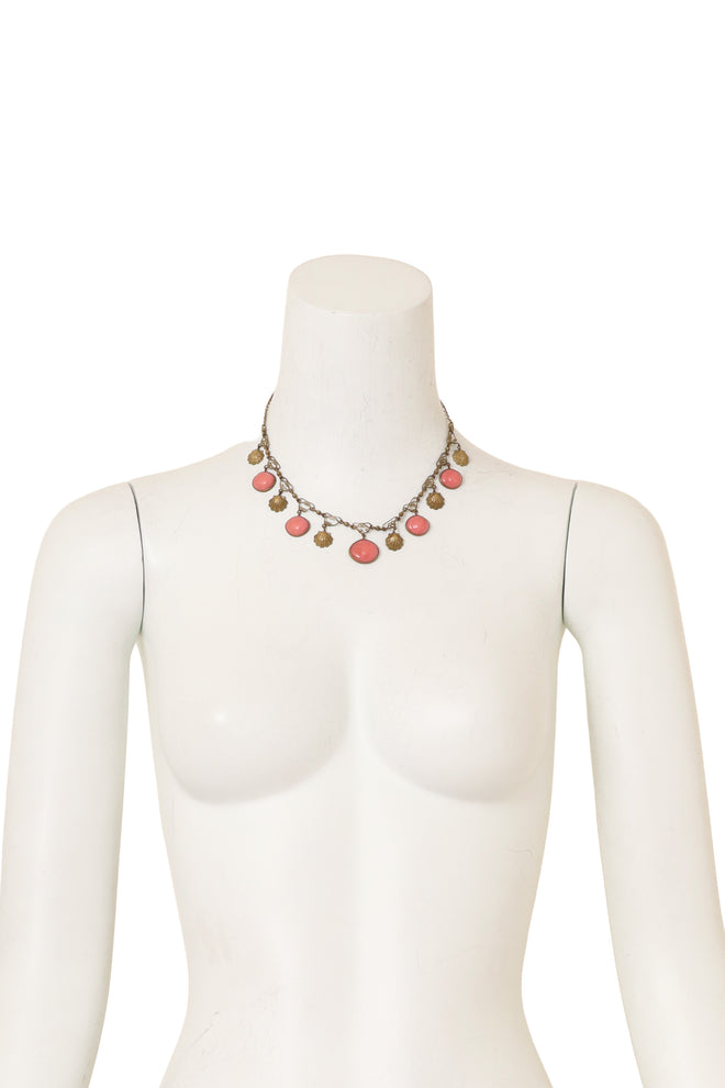 Shell Cabochon Charm Necklace on mannequin @ Recess LA
