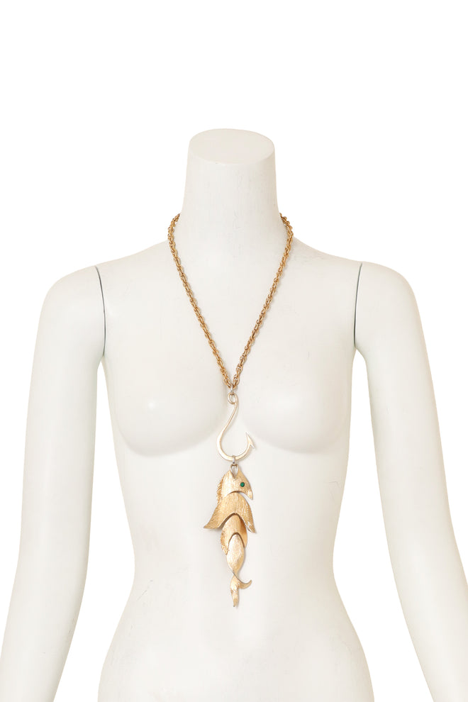 Fish Hook Pendant Necklace by Napier on mannequin @ Recess LA