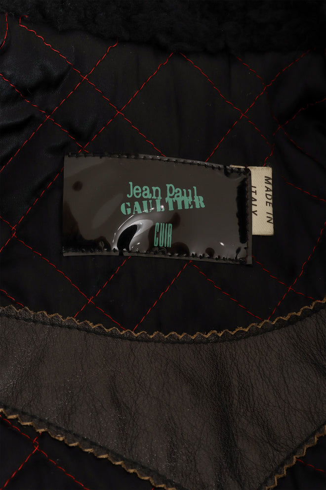 Vintage Jean Paul Gautier 1987 Mixed Media Biker Jacket tag @ Recess LA 