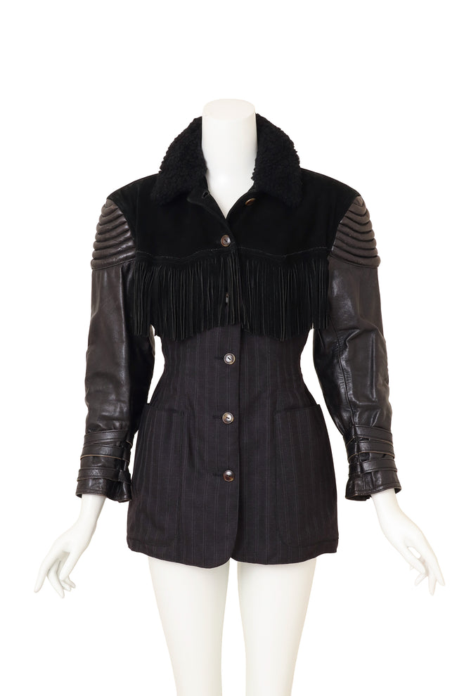 Vintage Jean Paul Gautier 1987 Mixed Media Biker Jacket @ Recess LA 