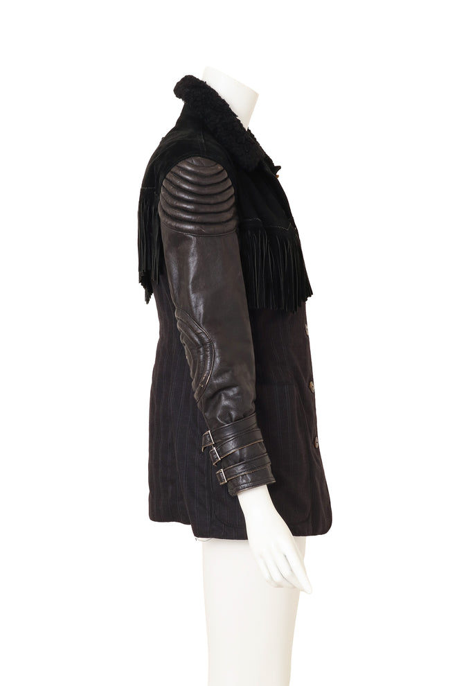 Vintage Jean Paul Gautier 1987 Mixed Media Biker Jacket side @ Recess LA 