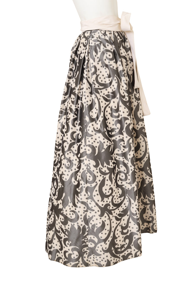 Scroll Brocade Ball Skirt on mannequin side @ Recess LA