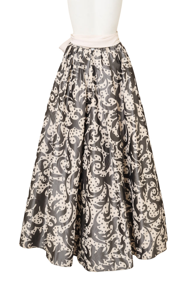 Scroll Brocade Ball Skirt on mannequin back @ Recess LA