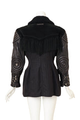Vintage Jean Paul Gautier 1987 Mixed Media Biker Jacket back @ Recess LA 