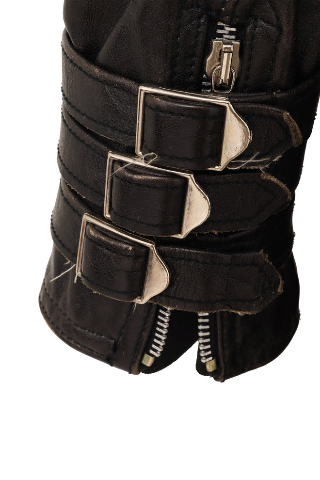 Vintage Jean Paul Gautier 1987 Mixed Media Biker Jacket cuff detail @ Recess LA 