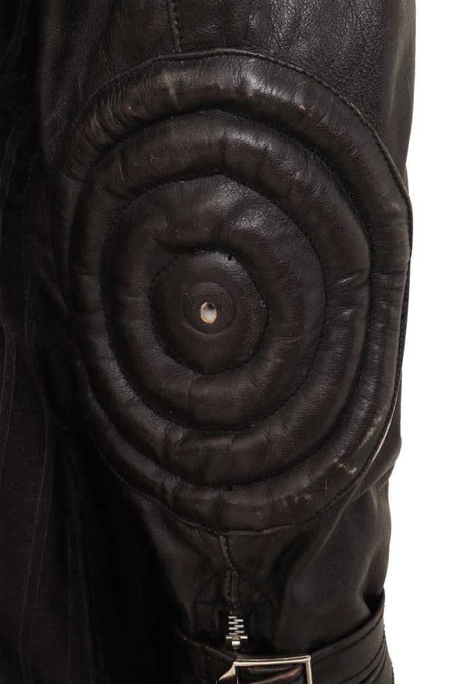 Vintage Jean Paul Gautier 1987 Mixed Media Biker Jacket elbow detail @ Recess LA 