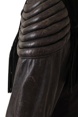 Vintage Jean Paul Gautier 1987 Mixed Media Biker Jacket shoulder detail @ Recess LA 
