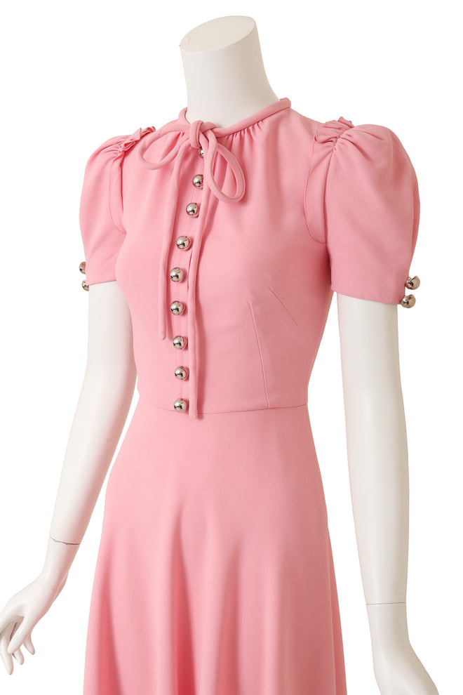 2021 Dolce & Gabbana Bubble Sleeve Bow Midi Dress close up @ Recess LA 
