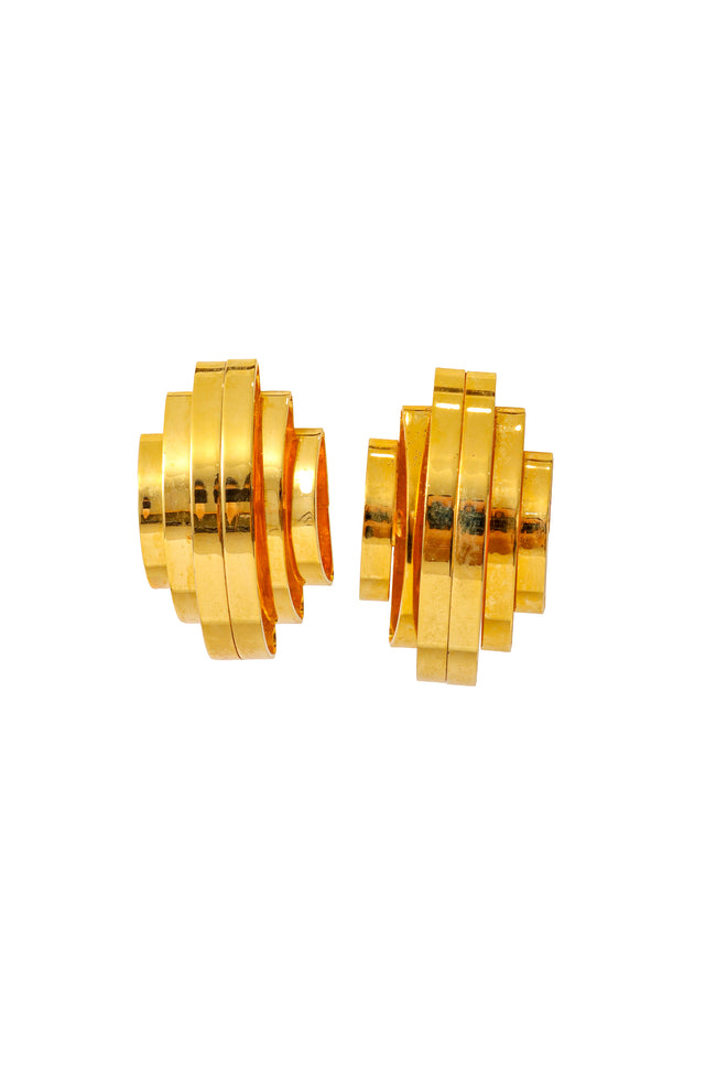 Layered Convex Sculptural Earrings @ Recess LA