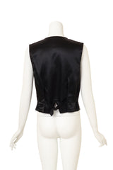 Vintage Yves Saint Laurent Rive Gauche Houndstooth Wool Blazer and Vest Set vest back @ Recess LA 