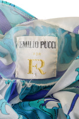 1960's Emilio Pucci for Formfit Rodgers Abstract Floral Sheer Mini Dress label @ Recess LA 