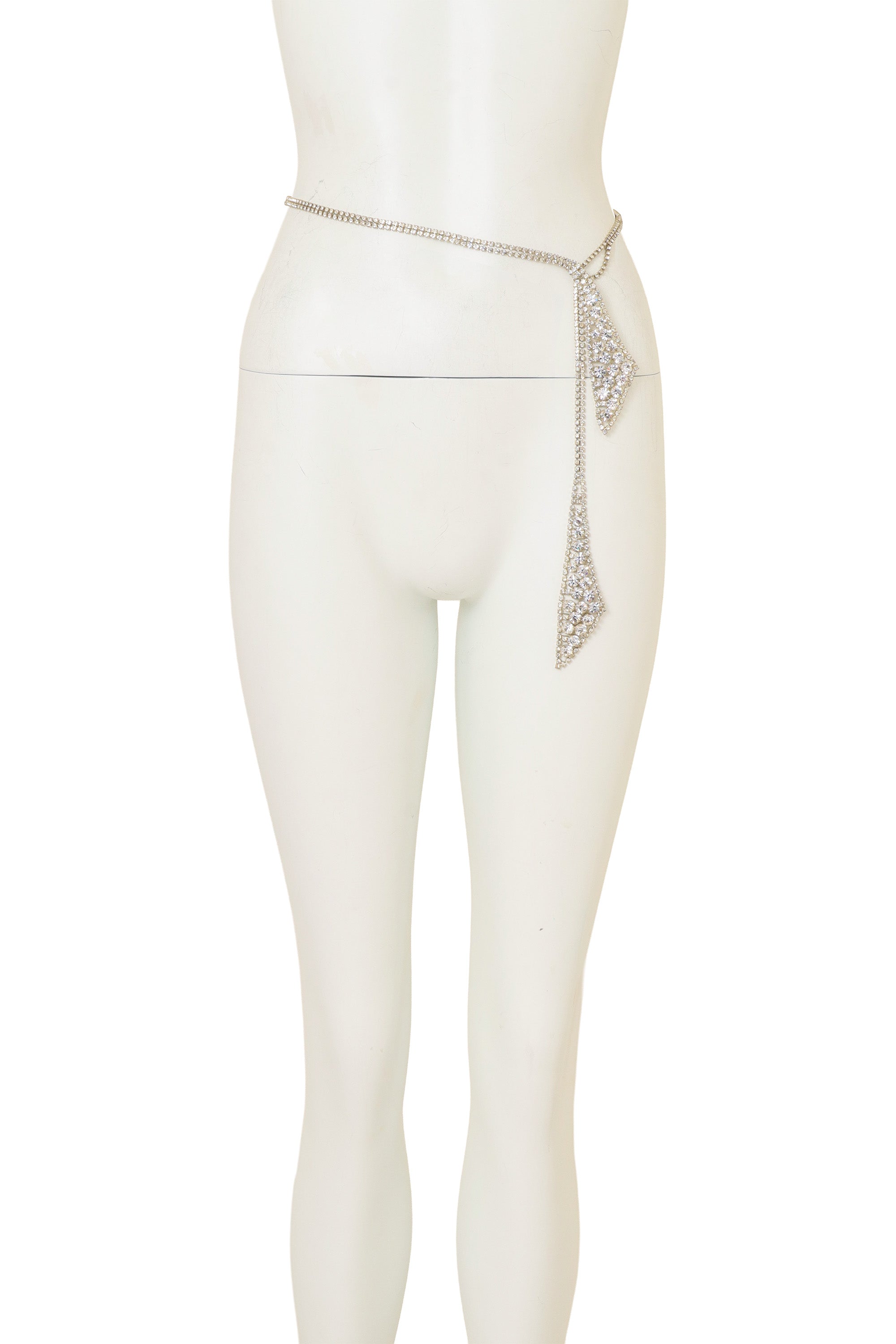 Vintage Rhinestone Lariat Scarf Necklace on mannequin as belt @ Recess LA