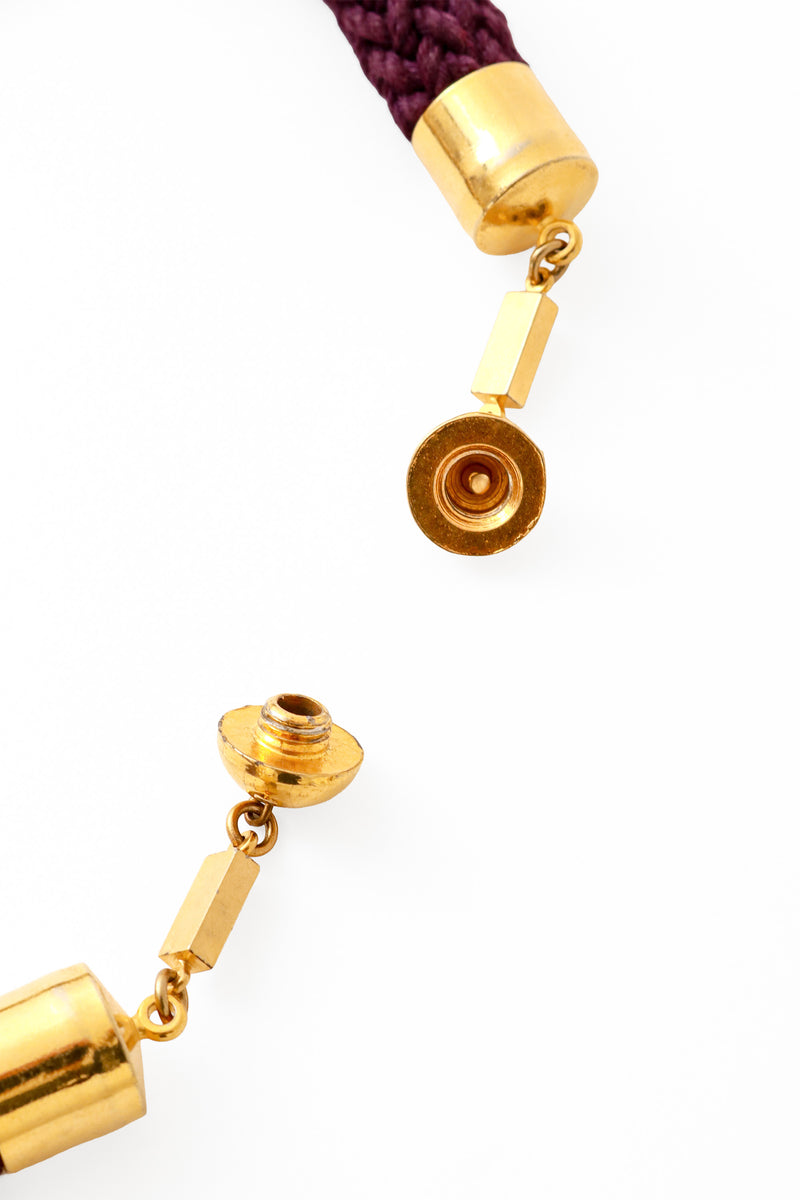 Egyptian revival knit chord necklace clasp open @ Recess LA