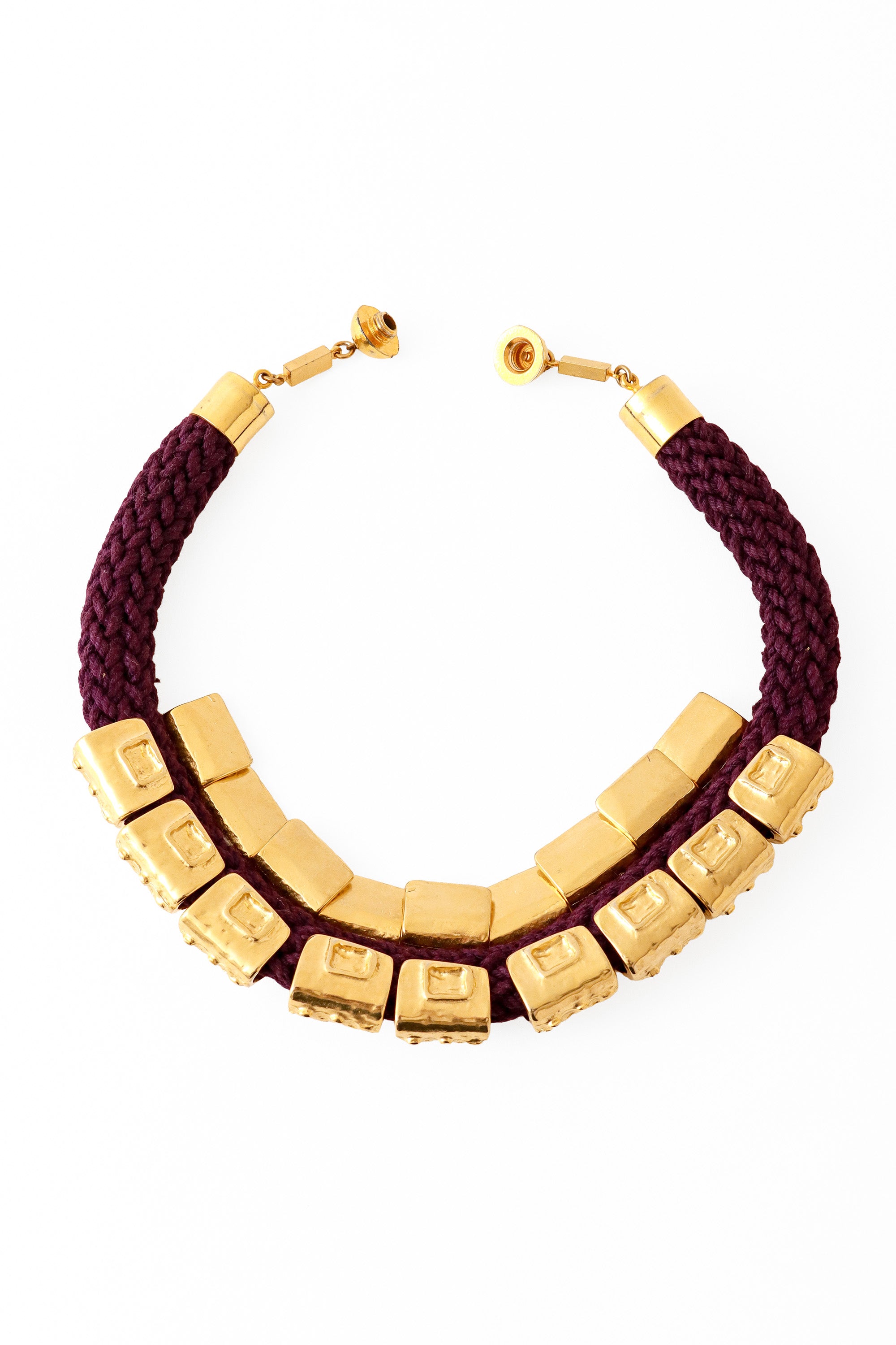 Egyptian revival knit chord necklace back @ Recess LA