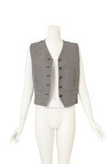 Vintage Yves Saint Laurent Rive Gauche Houndstooth Wool Blazer and Vest Set vest open @ Recess LA 