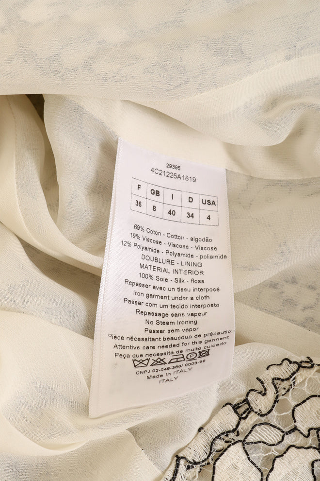 Lace Jacket & Bra Top Set by Christian Dior fabric tag @ Recess LA